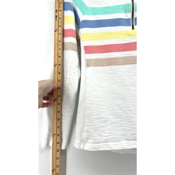 L.L. Bean 1/4 Quarter Zip Cotton Pullover Women's XS White - Picture 7 of 9